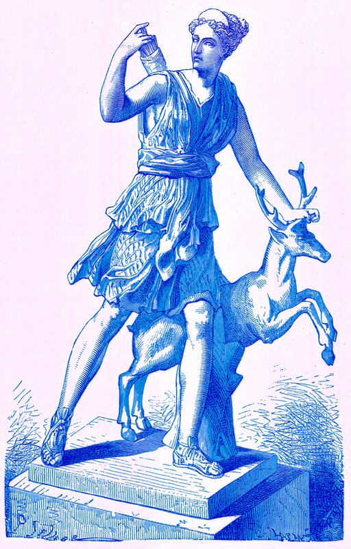Diana with the Hind, Illustration from History of Rome by Victor Duruy, Published 1884 by English School