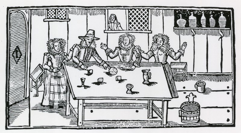 Dicing. Women in a Tavern Encouraging a Young Man to Lose His Money by English School