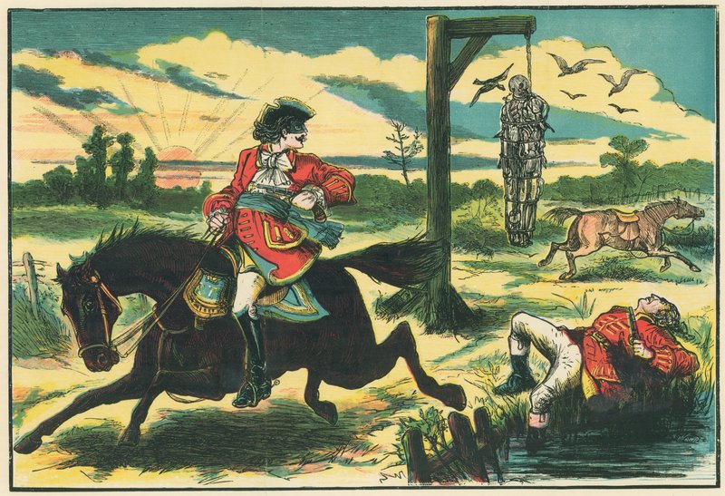 Dick Turpin shoots Pooly, the thief-taker, on Hounslow Heath by English School