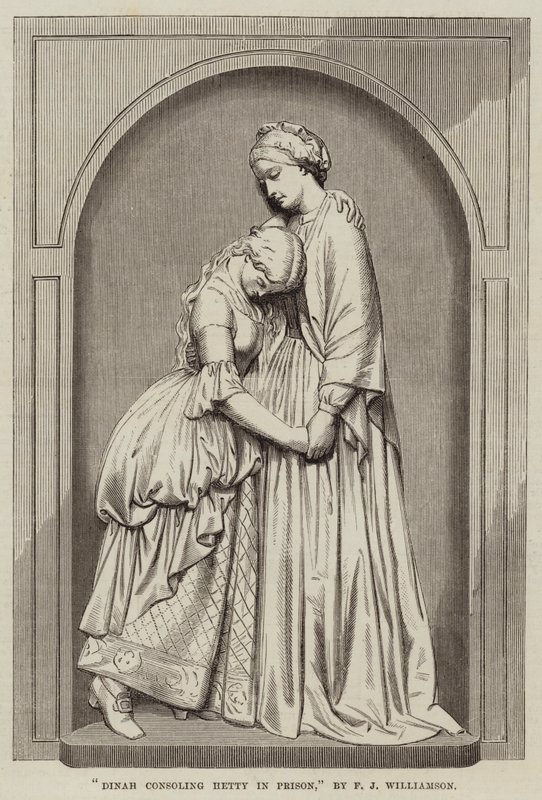 Dinah Consoling Hetty in Prison by English School