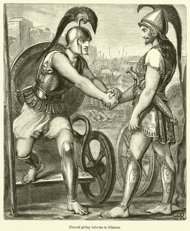 Diomed Giving Welcome to Glaucus by English School