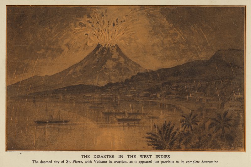 Disastrous eruption of Mont Pelee, Martinique by English School