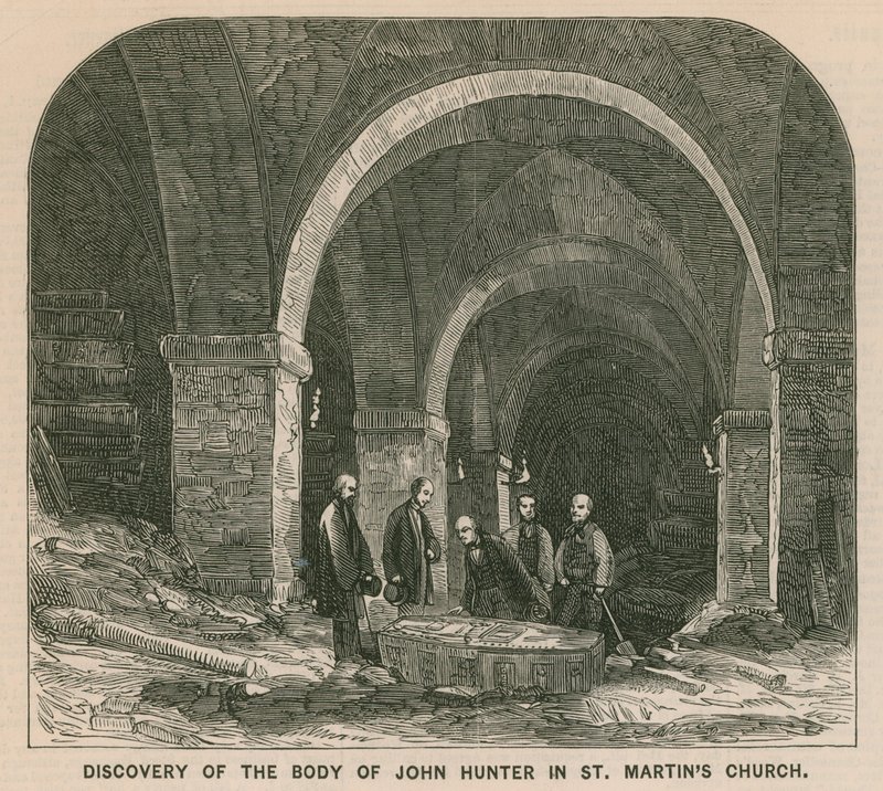 Discovery of the body of John Hunter in St Martin