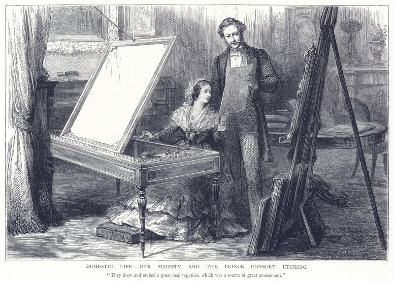 Domestic Life - Her Majesty and the Prince Consort by English School