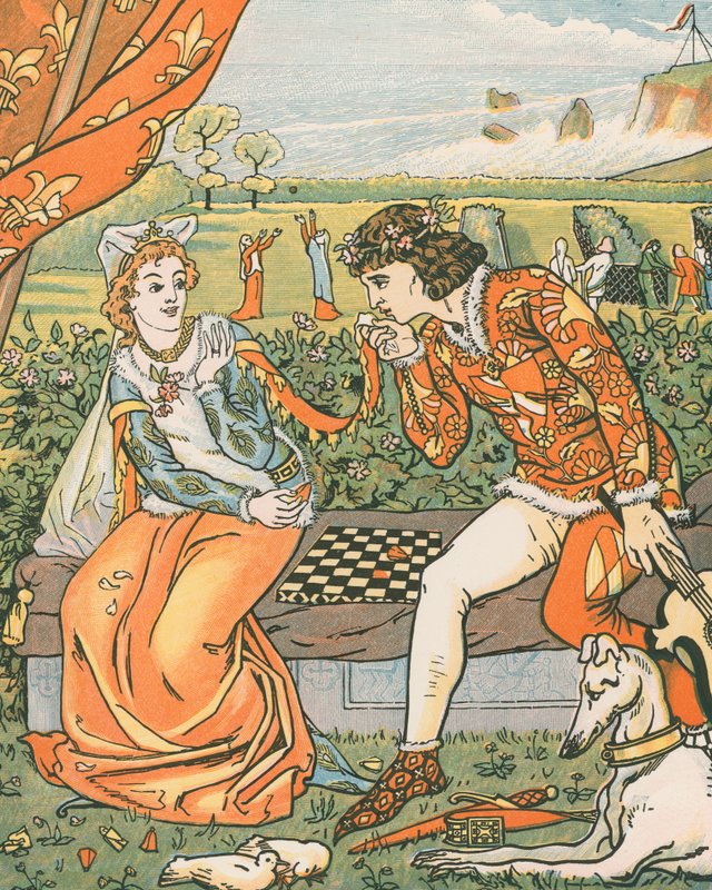Dorigen and Aurelius in the Garden. 