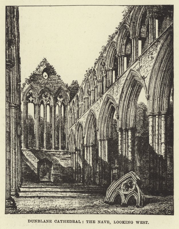 Dunblane Cathedral, the Nave, looking West by English School