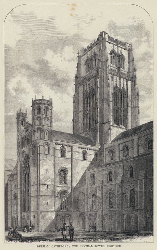 Durham Cathedral, the Central Tower Restored (engraving) by English School