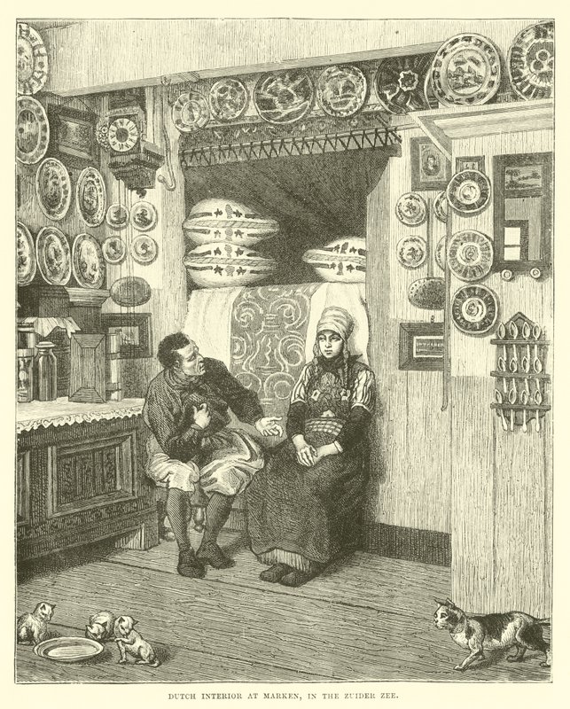 Dutch interior at Marken, in the Zuider Zee by English School