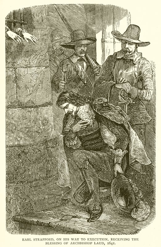 Earl Strafford, on his Way to Execution, receiving the Blessing of Archbishop Laud, 1641 by English School