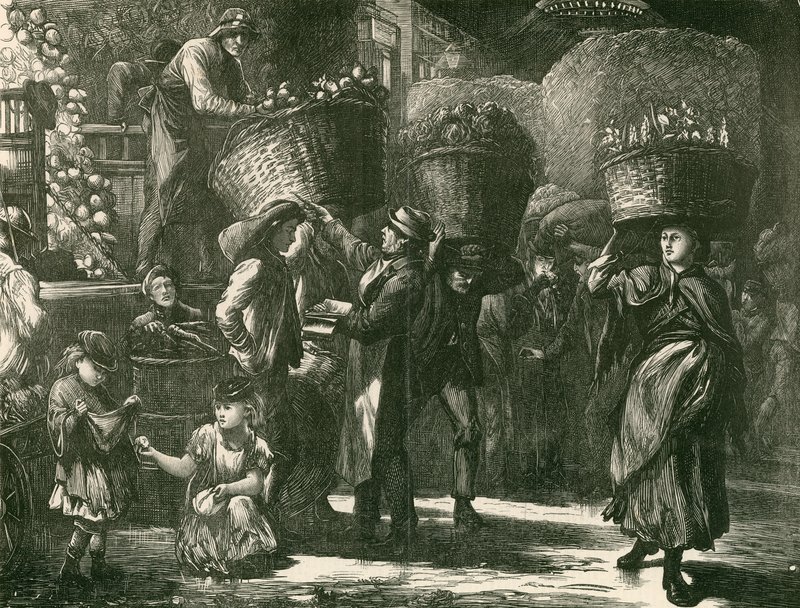 Early morning in Covent Garden Market, London by English School