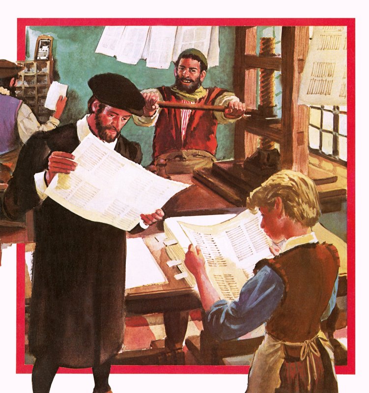 Early printing press by English School