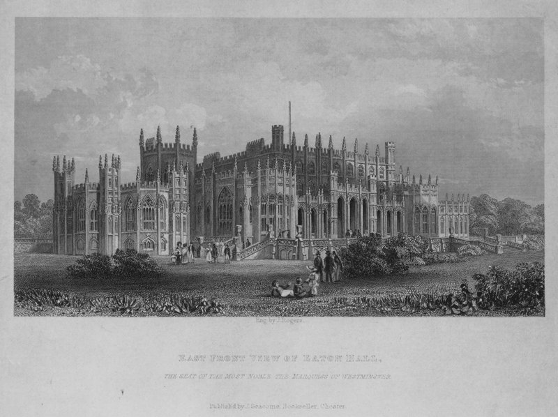 East Front View of Eaton Hall, the Seat of the Most Noble the Marquess of Westminster by English School