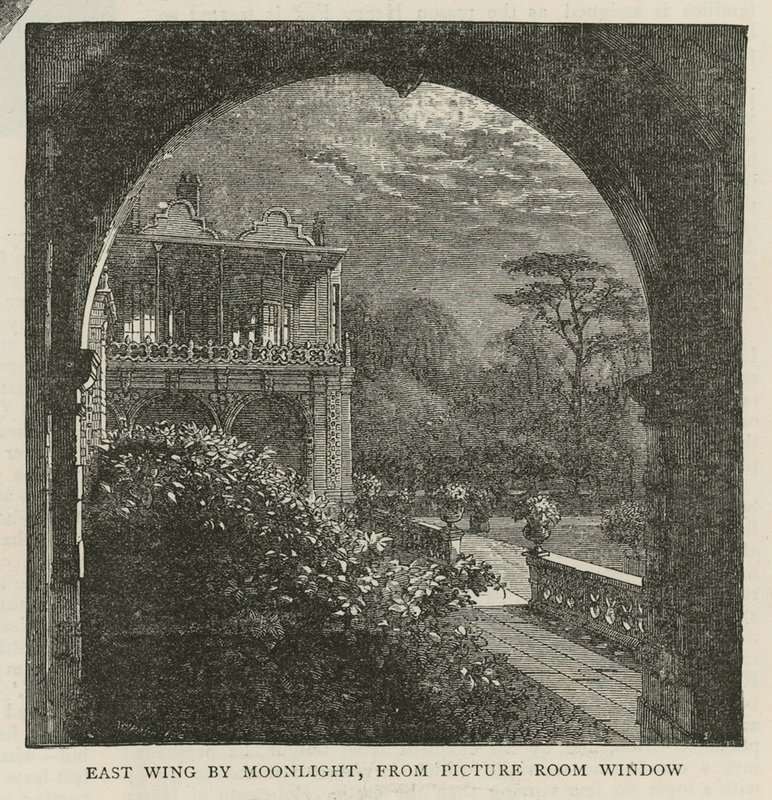East Wing by Moonlight, from the Picture Room Window, Holland House by English School
