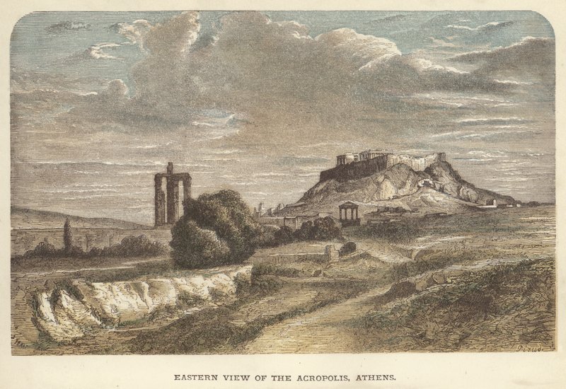 Eastern View of the Acropolis, Athens by English School