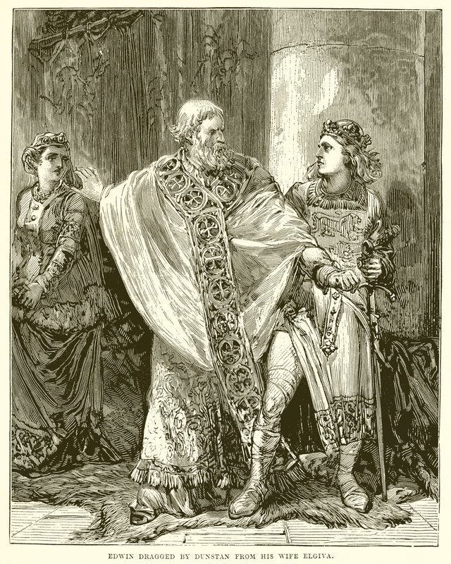 Edwin Dragged by Dunstan from his Wife Elgiva by English School