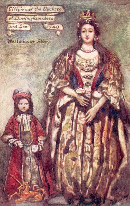 Effigies of the Duchess of Buckingham and Her Son at Westminster Abbey by English School