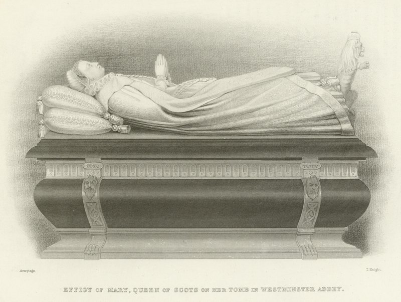 Effigy of Mary, Queen of Scots on Her Tomb in Westminster Abbey by English School