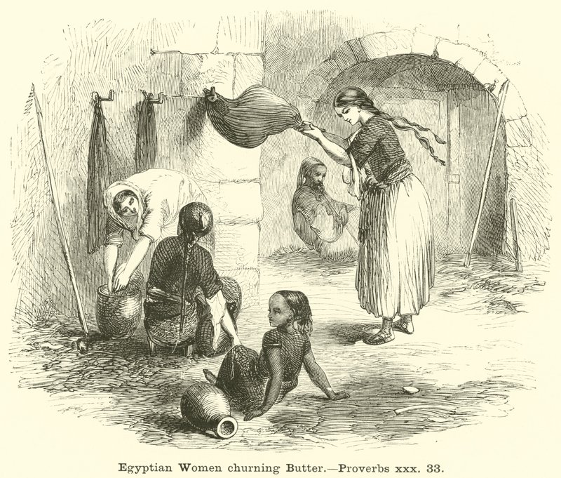 Egyptian Women churning Butter by English School