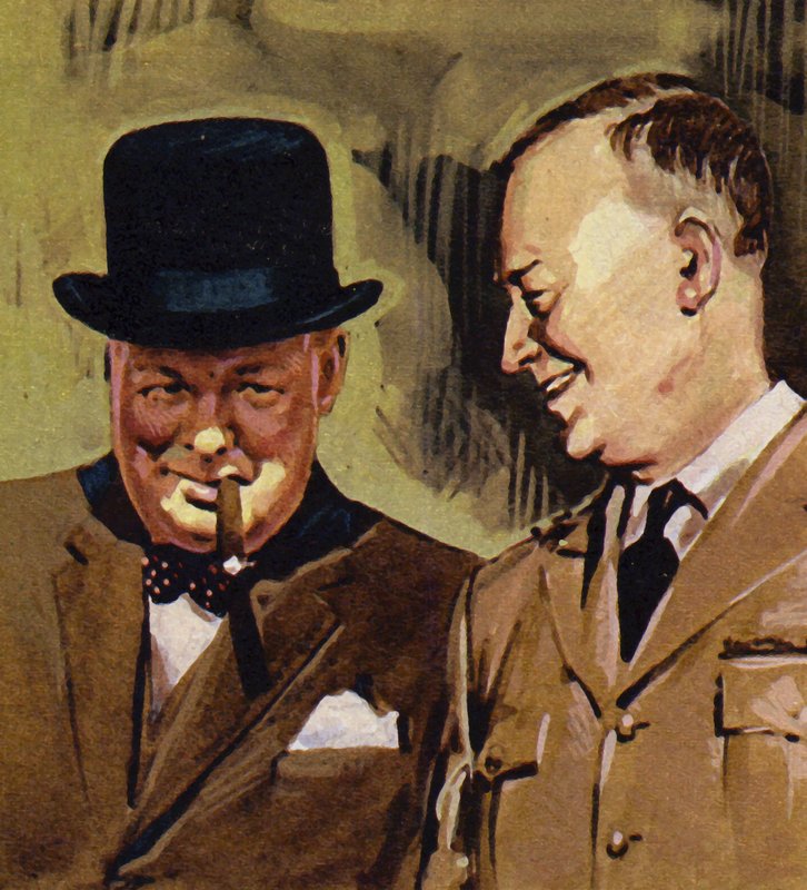 Eisenhower and Winston Churchill by English School