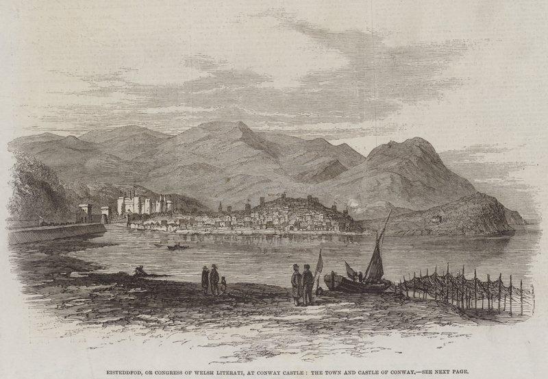 Eisteddfod, or Congress of Welsh Literati, at Conway Castle, the Town and Castle of Conway by English School