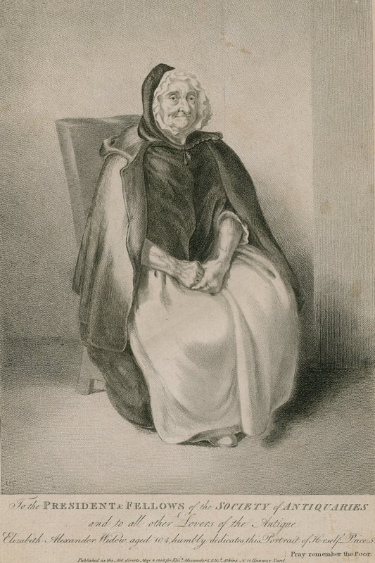 Elizabeth Alexander, widow, aged 104 by English School