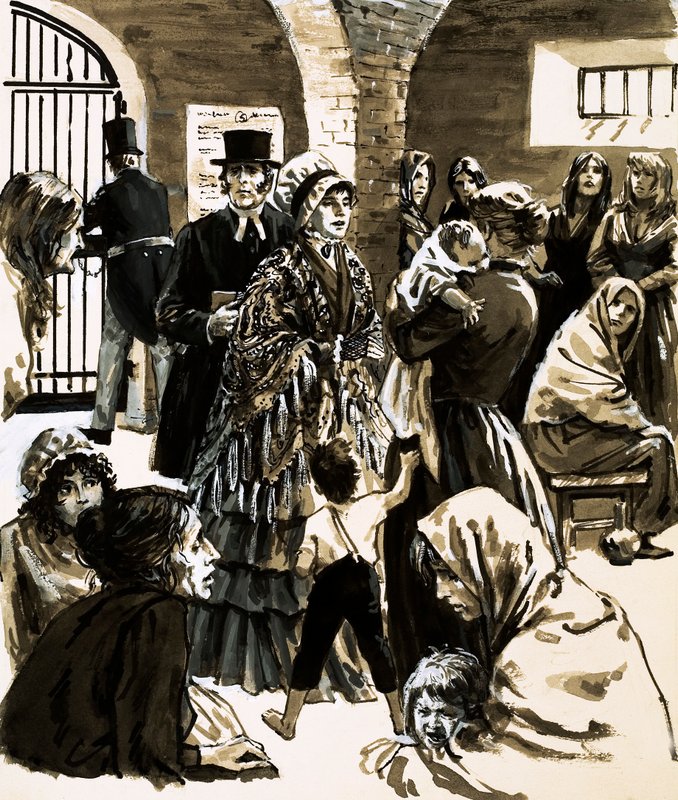 Elizabeth Fry became a campaigner for prison reform after visiting Newgate Prison by English School