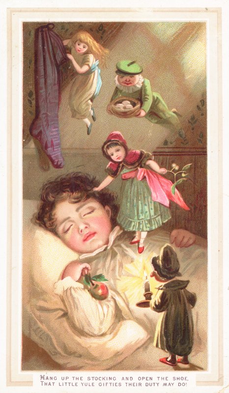 Elves Delivering Christmas Gifts by English School