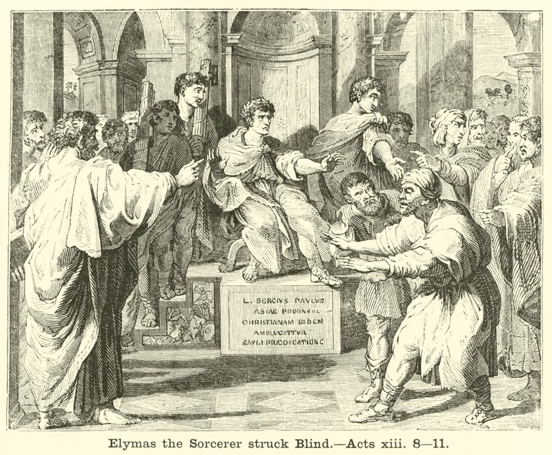 Elymas the Sorcerer struck Blind by English School