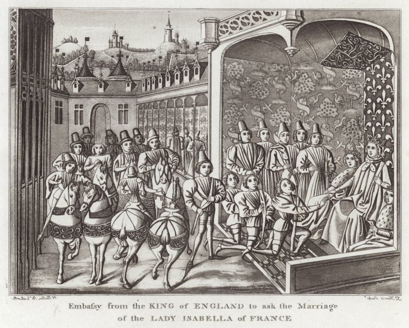Embassy from the King of England to ask the Marriage of Lady Isabella of France by English School