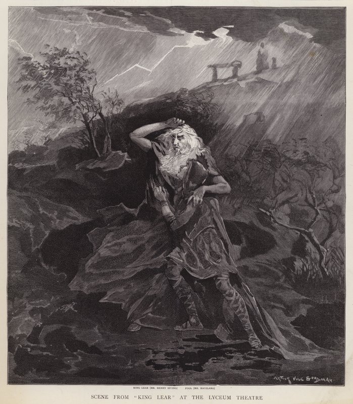 English Actors Henry Irving and William Haviland in a Production of Shakespeare