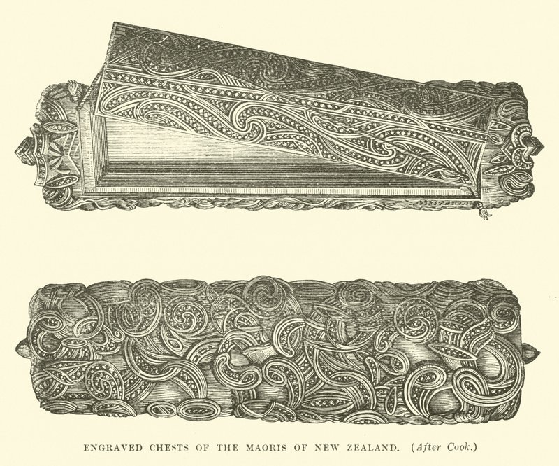 Engraved Chests of the Maoris of New Zealand, after Cook by English School