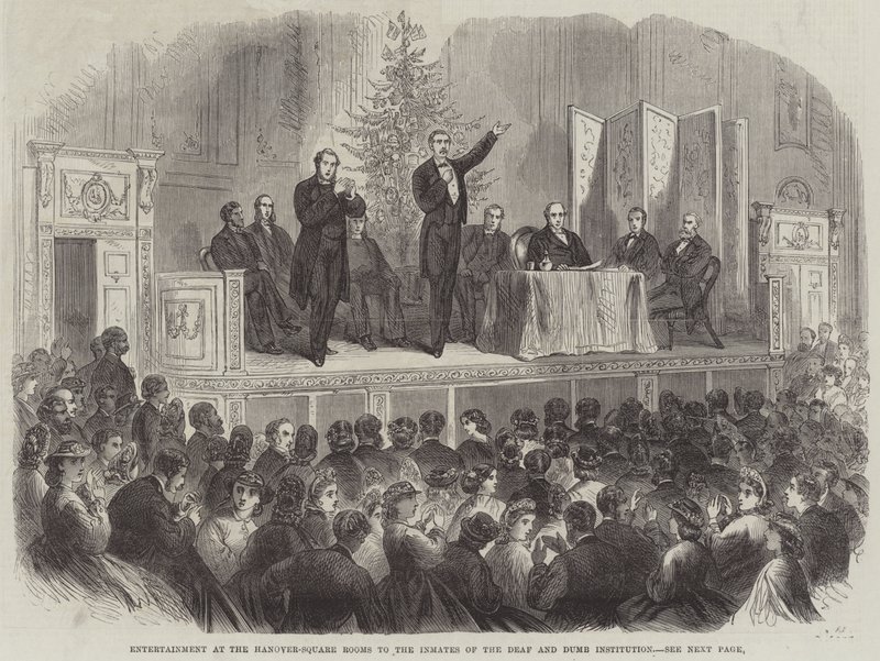 Entertainment at the Hanover-Square Rooms to the Inmates of the Deaf and Dumb Institution by English School