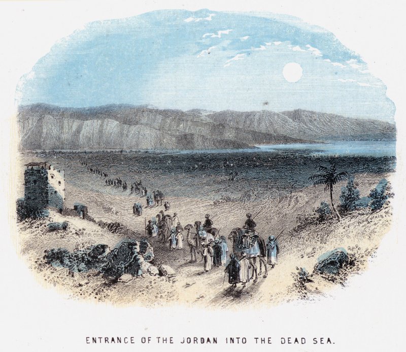 Entrance of the Jordan into the Dead Sea by English School