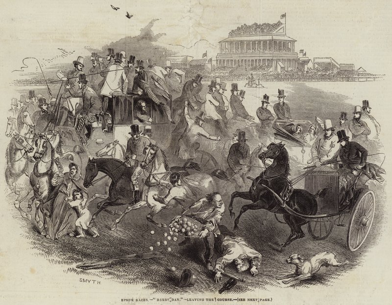 Epsom Races, "Derby Day", leaving the Course by English School