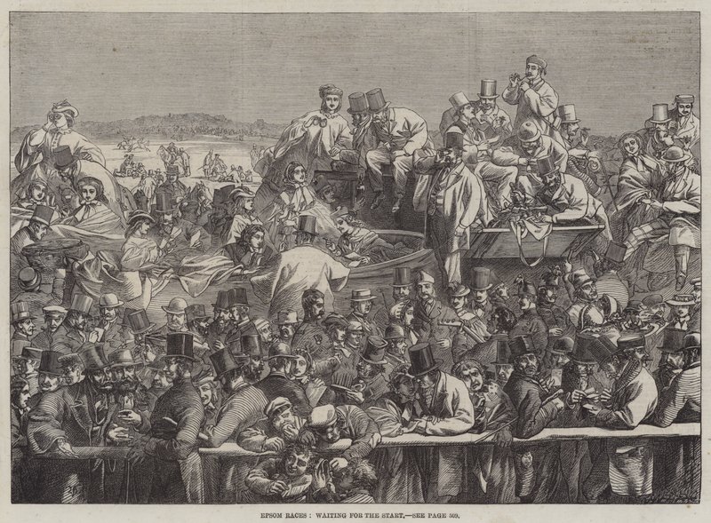 Epsom Races, waiting for the Start by English School