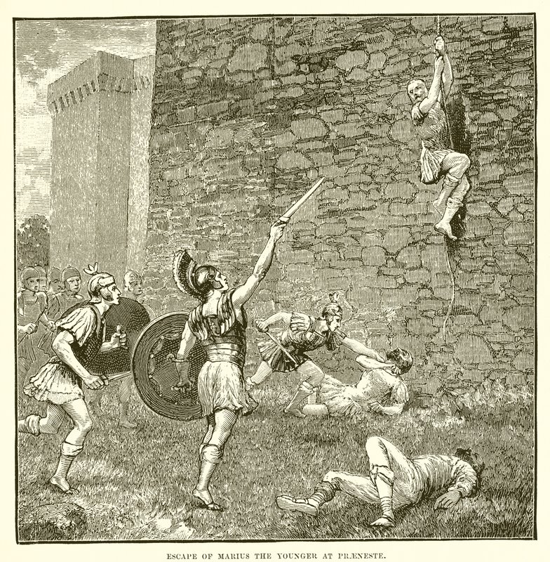 Escape of Marius the younger at Praeneste by English School