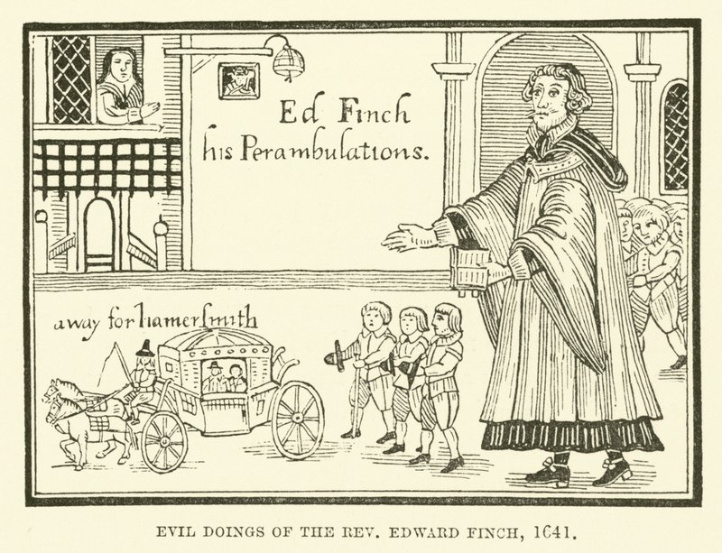 Evil doings of the Reverend Edward Finch, 1641 by English School