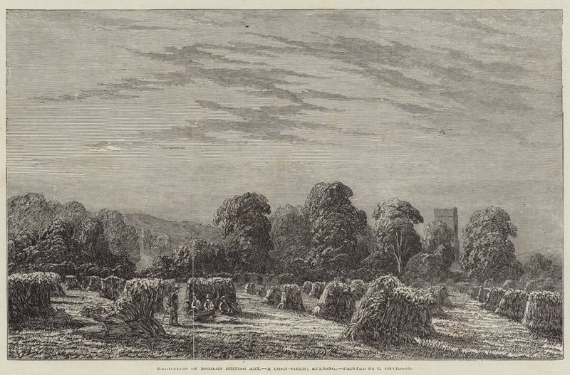 Exhibition of Modern British Art, a Corn-Field, Evening by English School