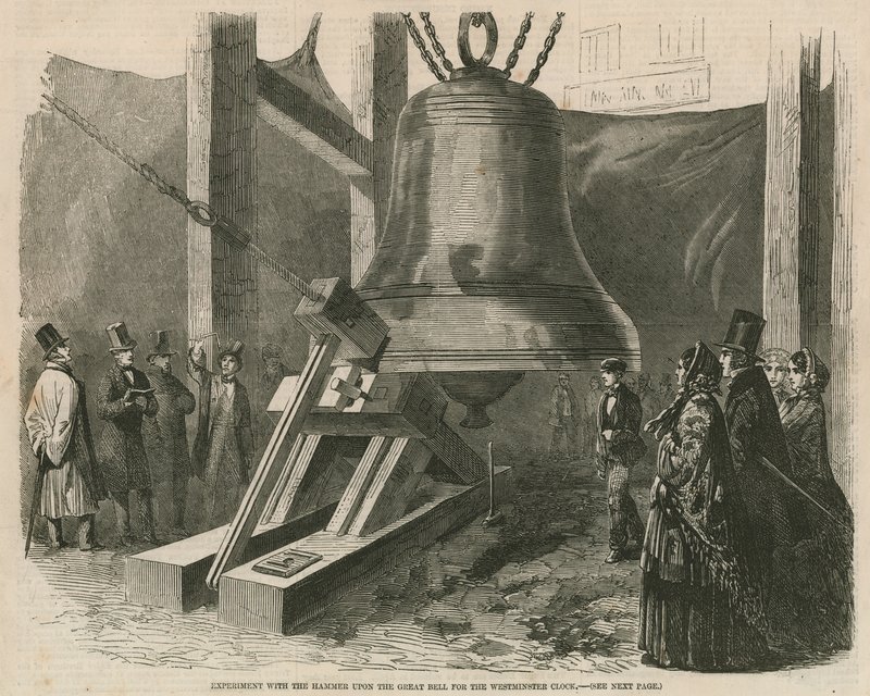 Experiment with the hammer upon the great bell for the Westminster clock by English School