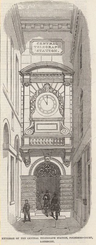 Exterior of the Central Telegraph Station, Pounders Court, Lothbury by English School