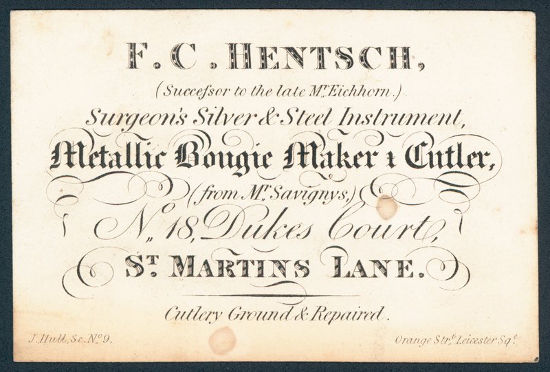 F C Hentsch, surgeons silver and steel instrument by English School