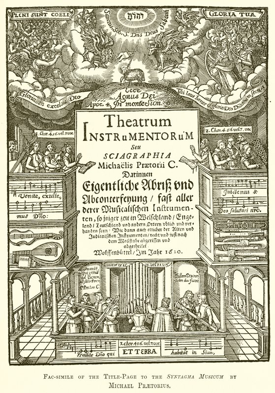 Facsimile of the Title-Page to the Syntagma Musicum by Michael Praetorius by English School