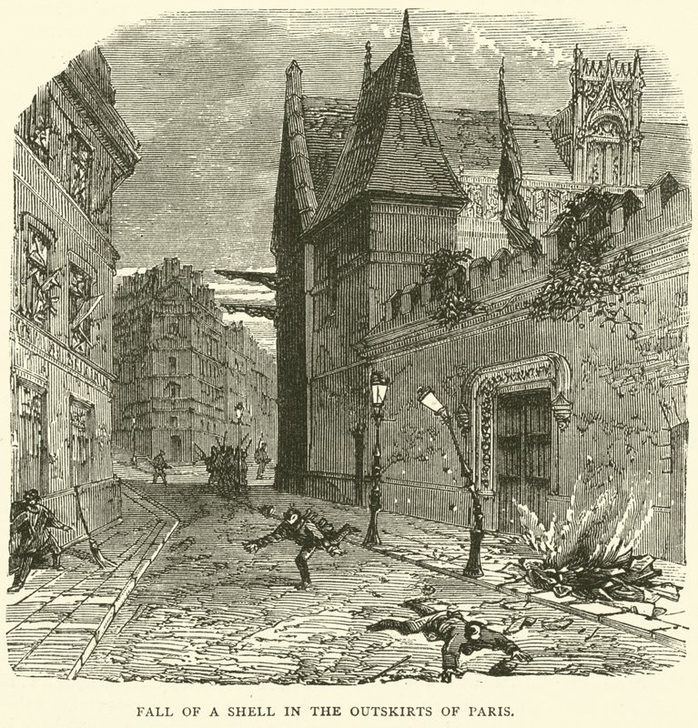 Fall of a Shell in the Outskirts of Paris, October 1870 by English School