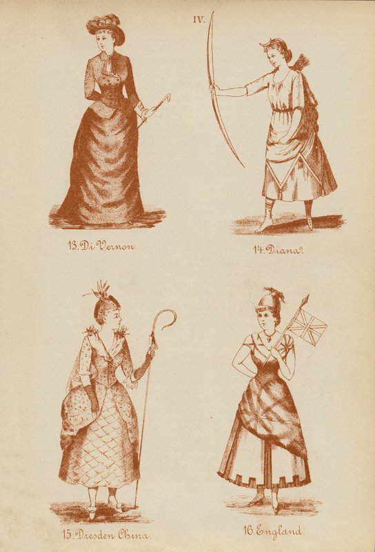 Fancy Dress Outfits: Di Vernon, Diana, Dresden China, England by English School
