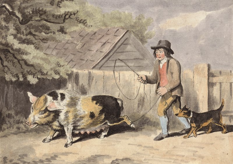 Farmer Taking His Pig to Market by English School