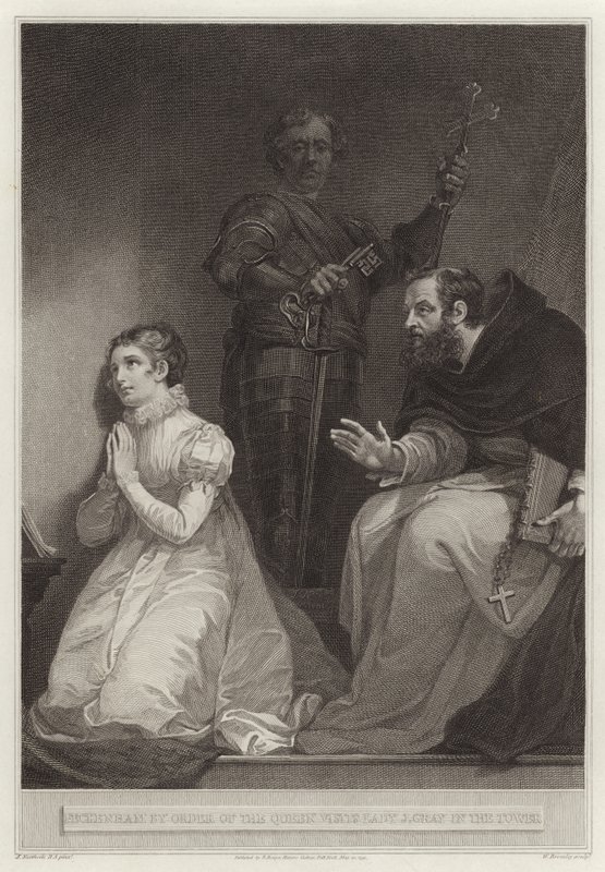Feckenham by order of the queen visits Lady Jane Grey in the tower by English School