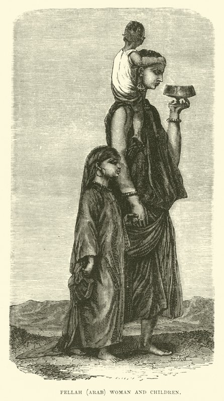 Fellah, Arab Woman and Children by English School