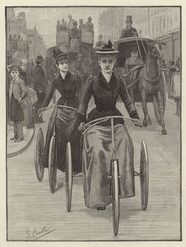 Female Cyclists by English School
