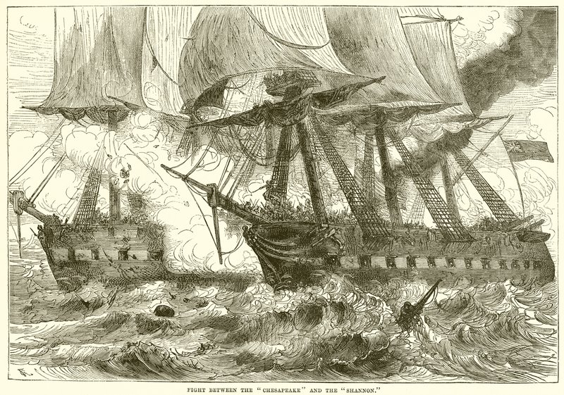 Fight Between the Chesapeake and the Shannon by English School
