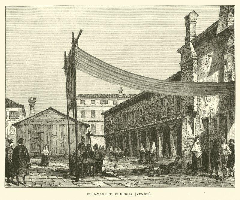 Fish-market, Chioggia, Venice by English School